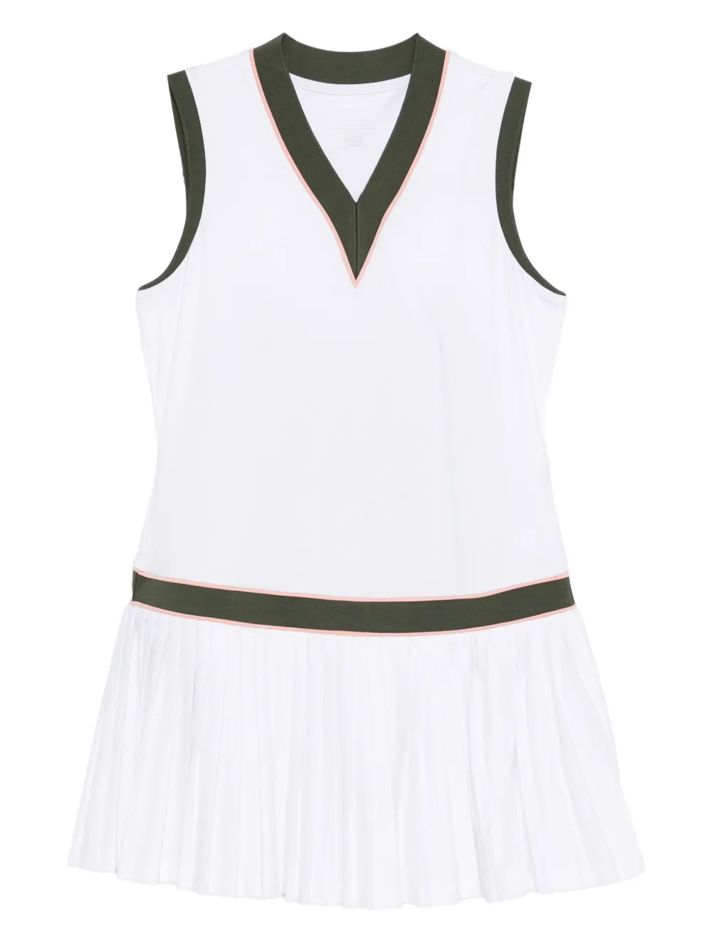 Varley pleated V-neck mini dress | White | Image 1
