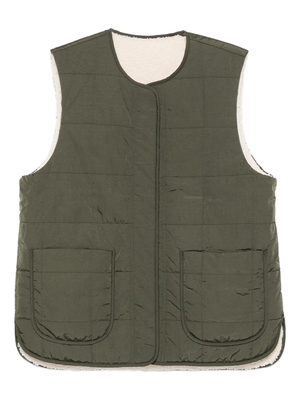 Varley リバーシブル キルティングジレ - グリーン Varley リバーシブル キルティングジレ - グリーン
