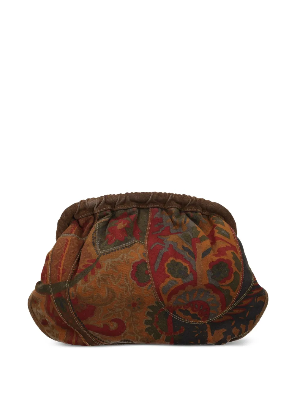 floral-pattern clutch bag