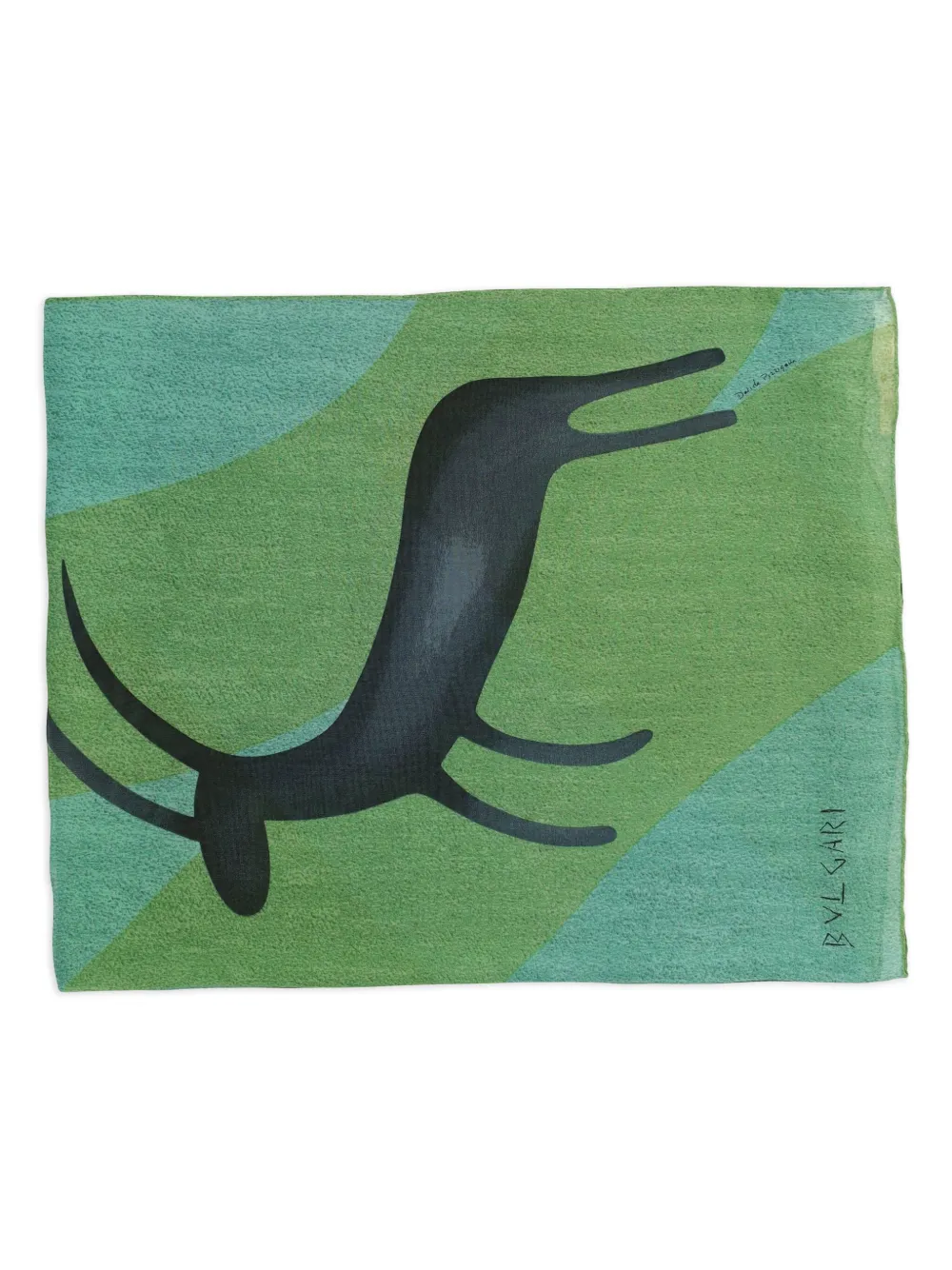 Bvlgari Pre-Owned x Davide Pizzigoni 2023 animal print silk scarf | Green | Image 1