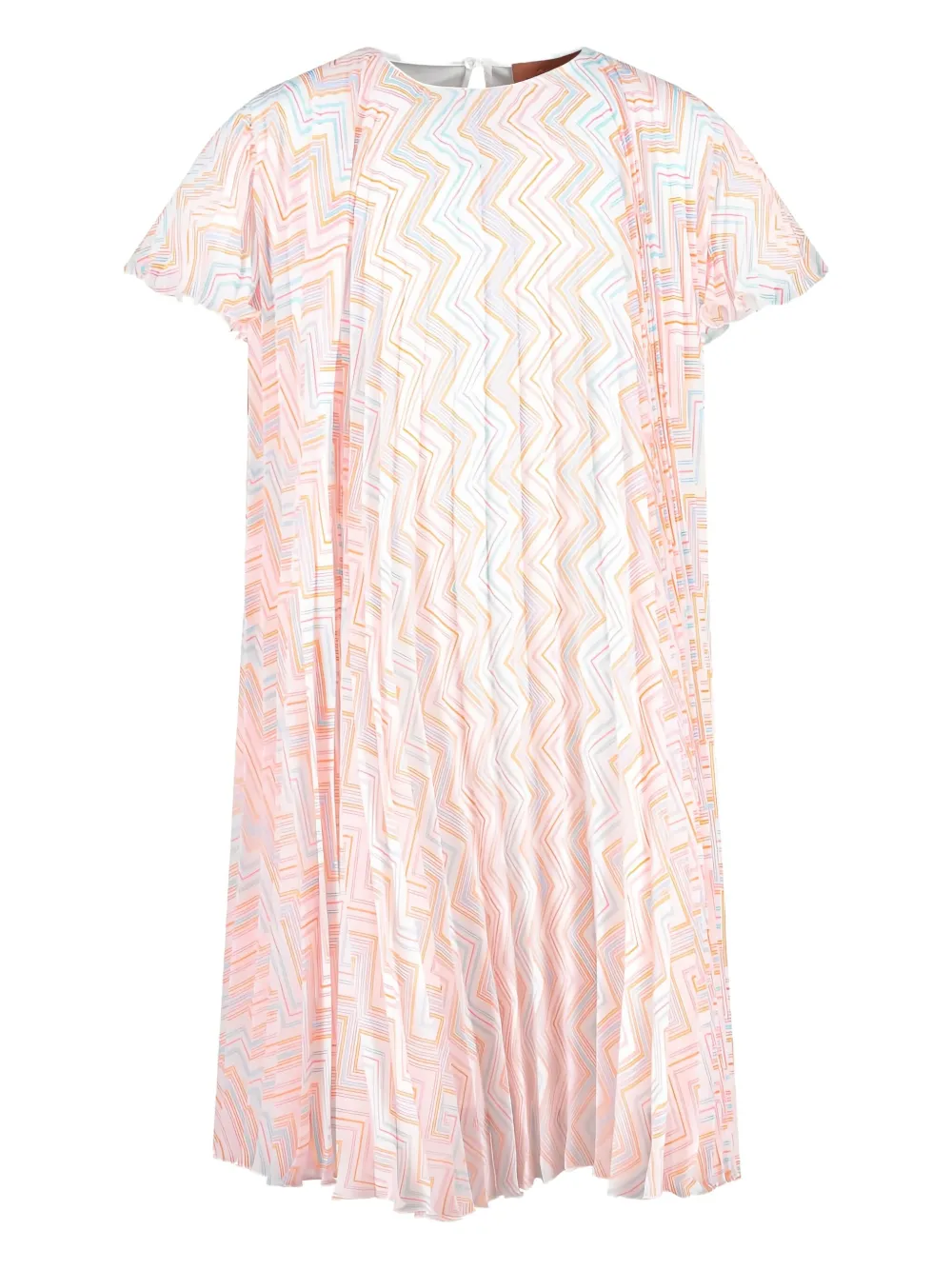 Missoni Kids Geplooide jurk met zigzag-patroon Roze