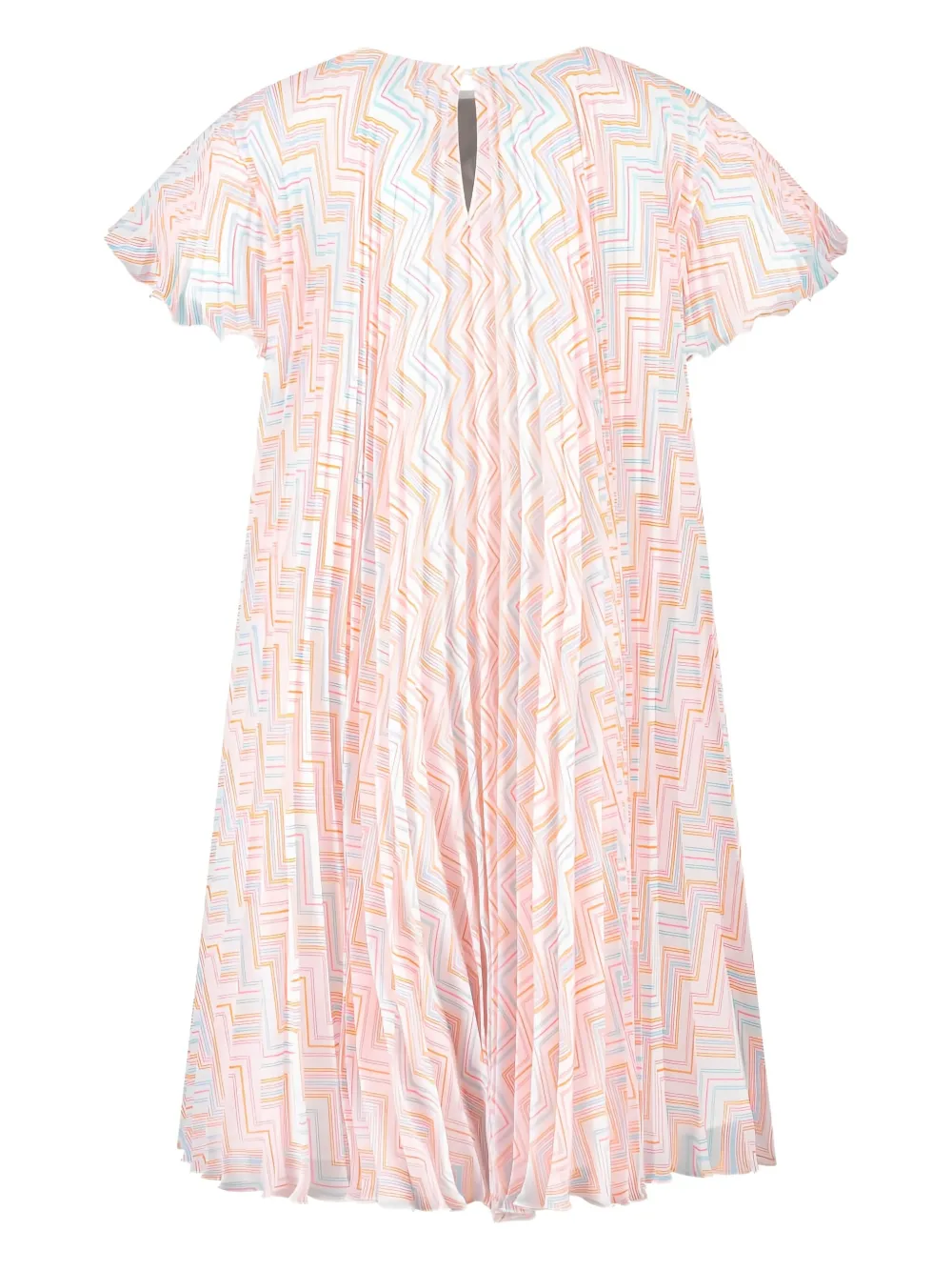 Missoni Kids Geplooide jurk met zigzag-patroon Roze
