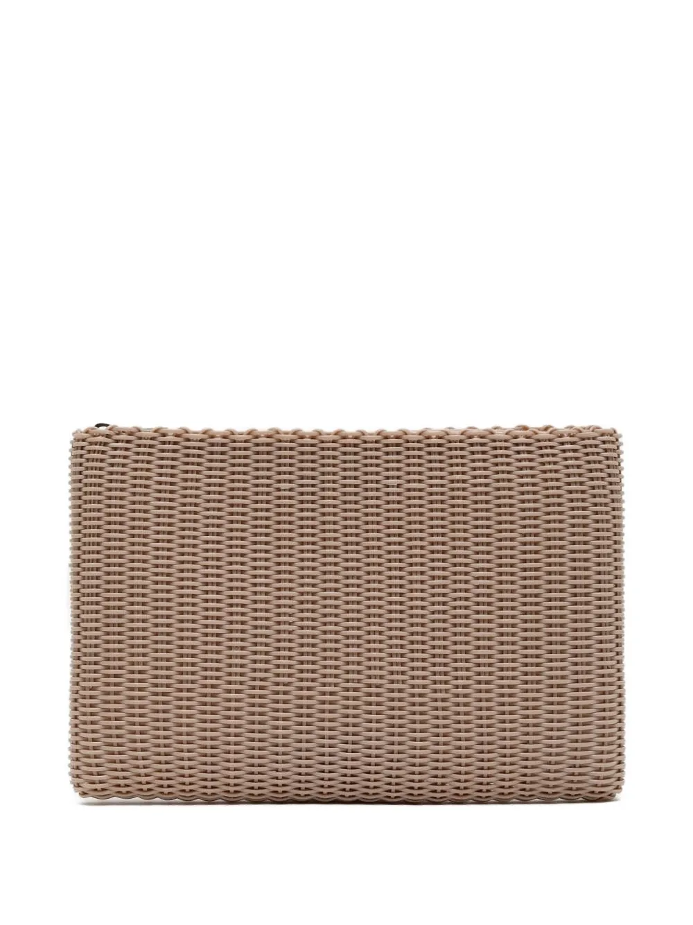 large woven clutch bag
