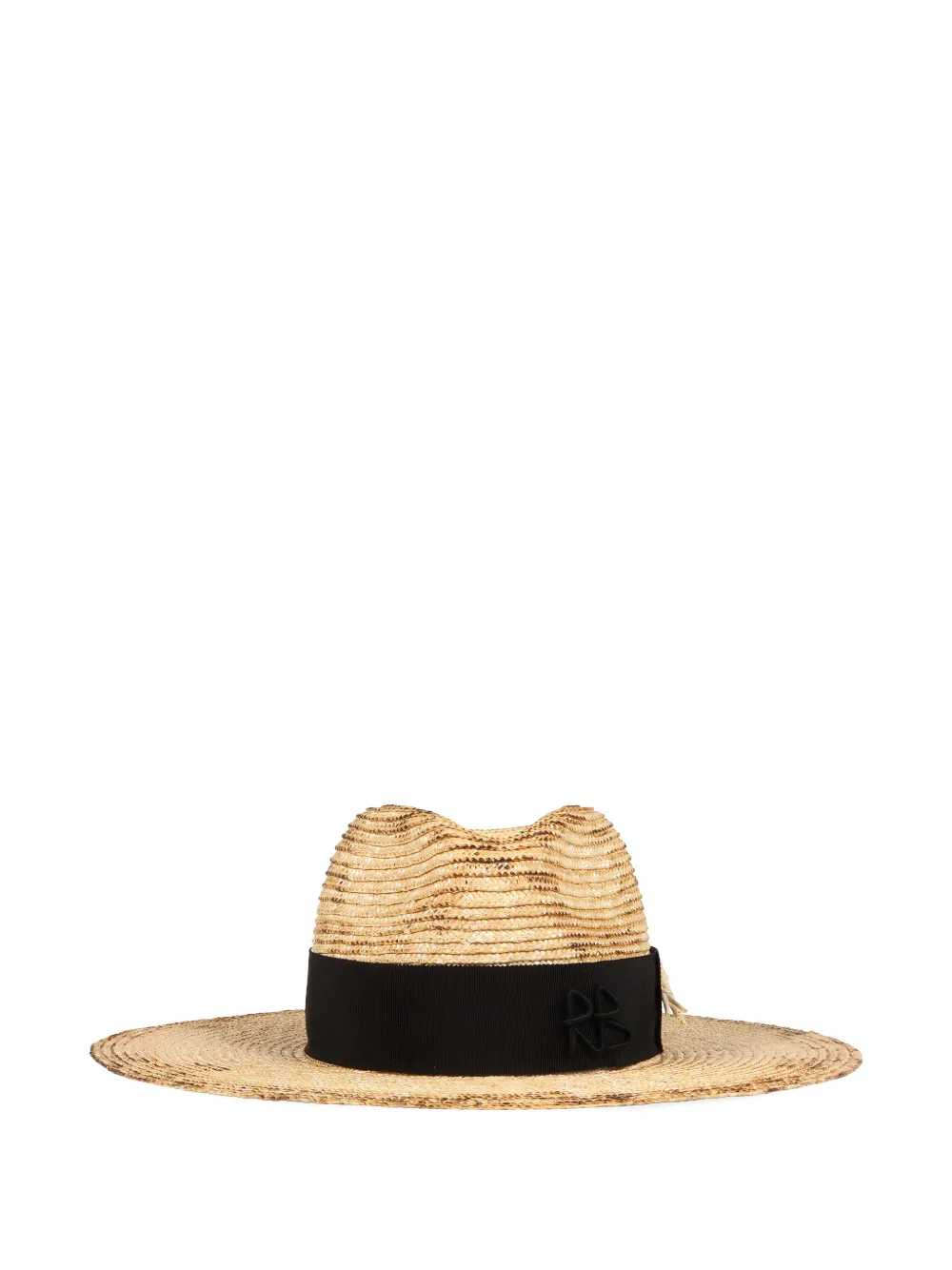 Ruslan Baginskiy wheat-embellished raffia fedora hat - Beige