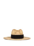 Ruslan Baginskiy wheat-embellished raffia fedora hat - Neutrals