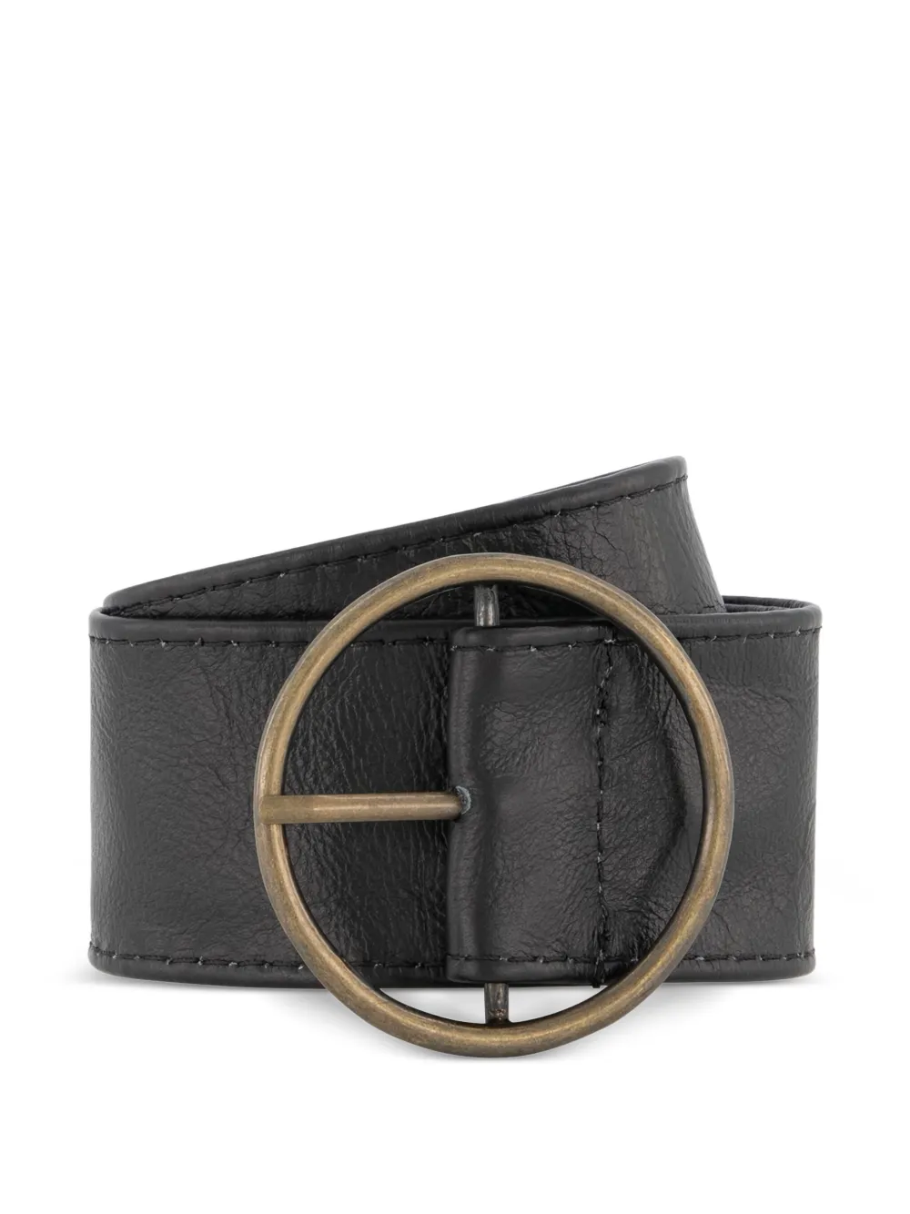 Monnalisa circular-buckle leather belt Zwart