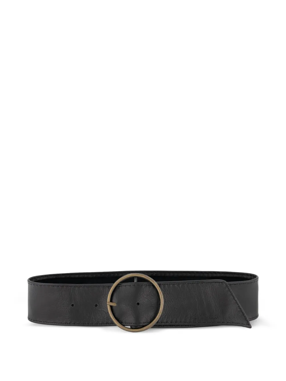 Monnalisa circular-buckle leather belt Zwart