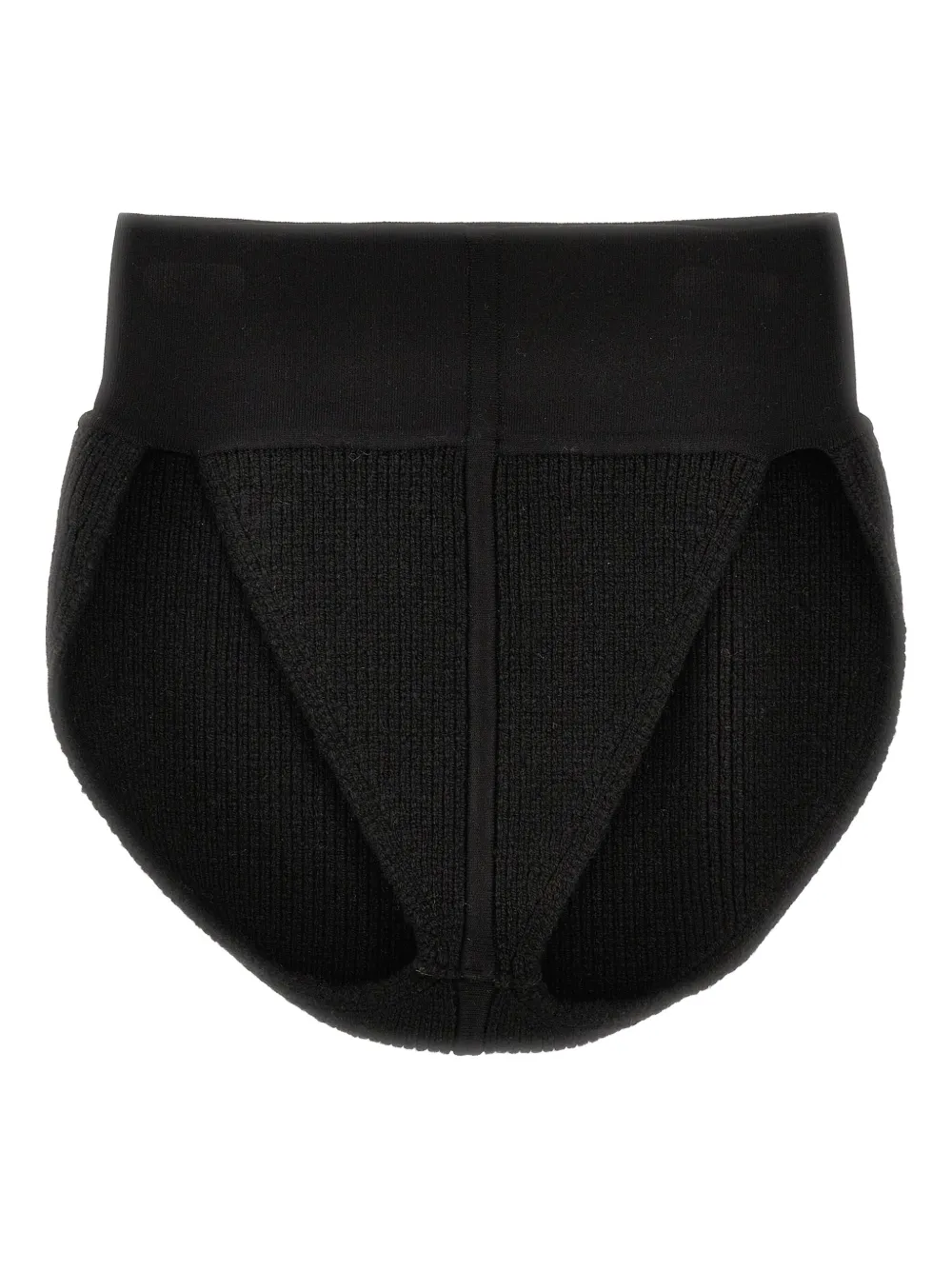 Rick Owens Cashmere-blend High-waist Ribbed Panties In Black