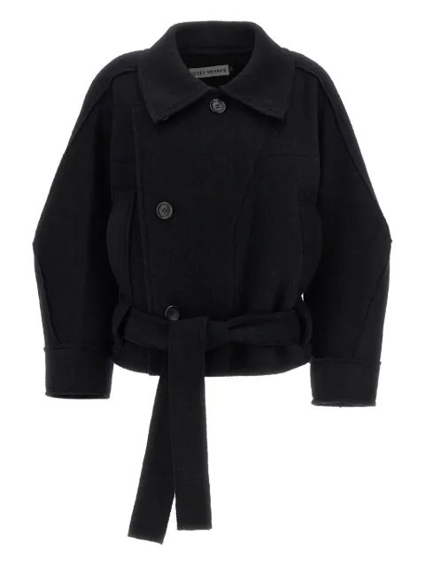Issey Miyake Out of A Cube belted short coat