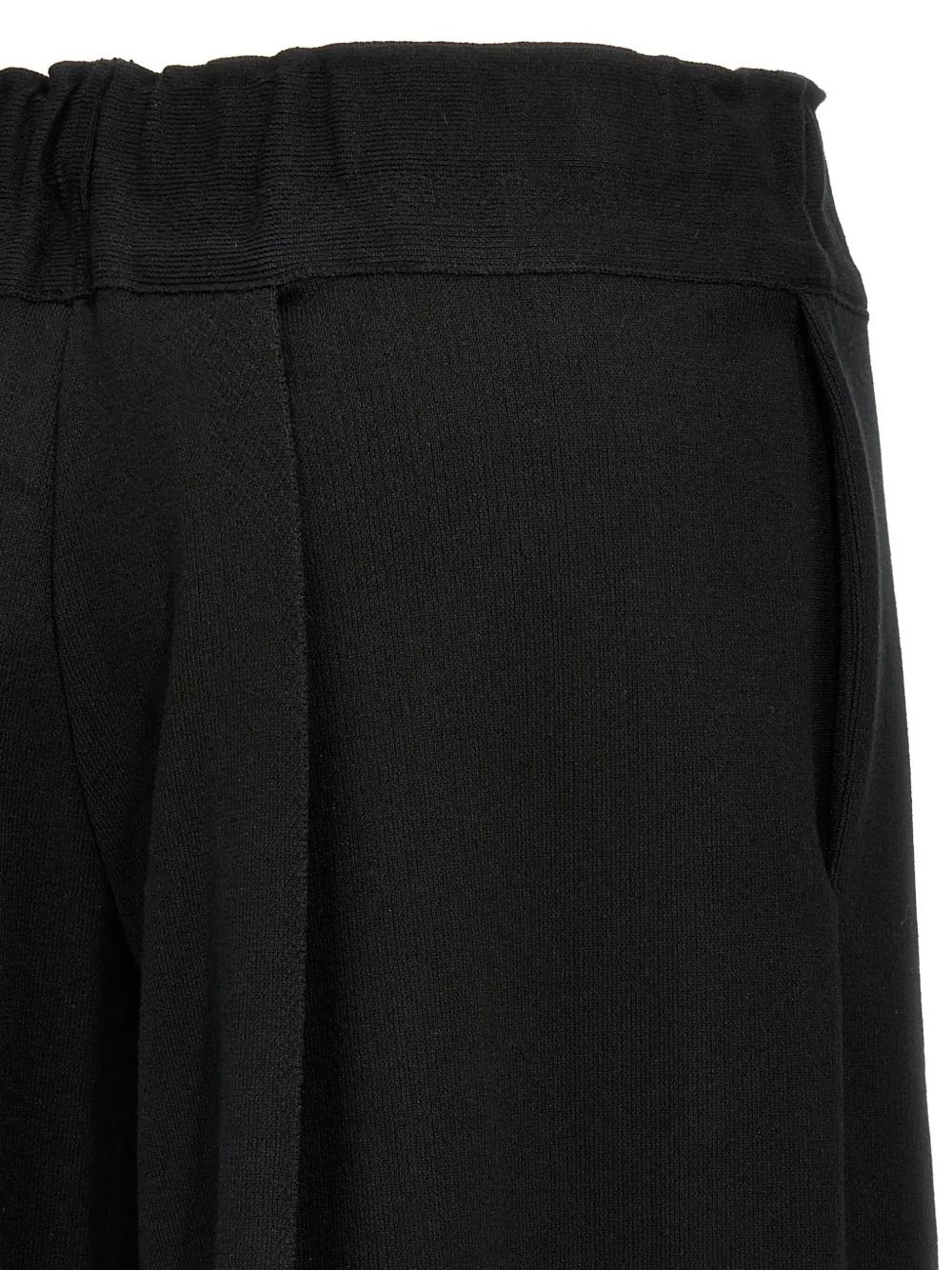 Issey Miyake pleated elastic-waistband trousers Zwart