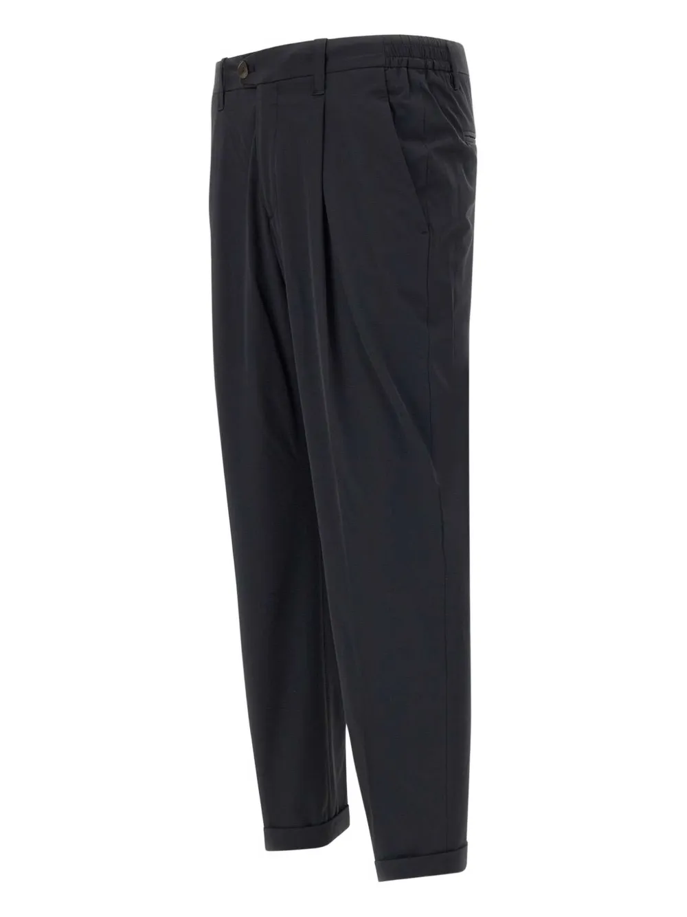 Devore Pleated Trousers In Black