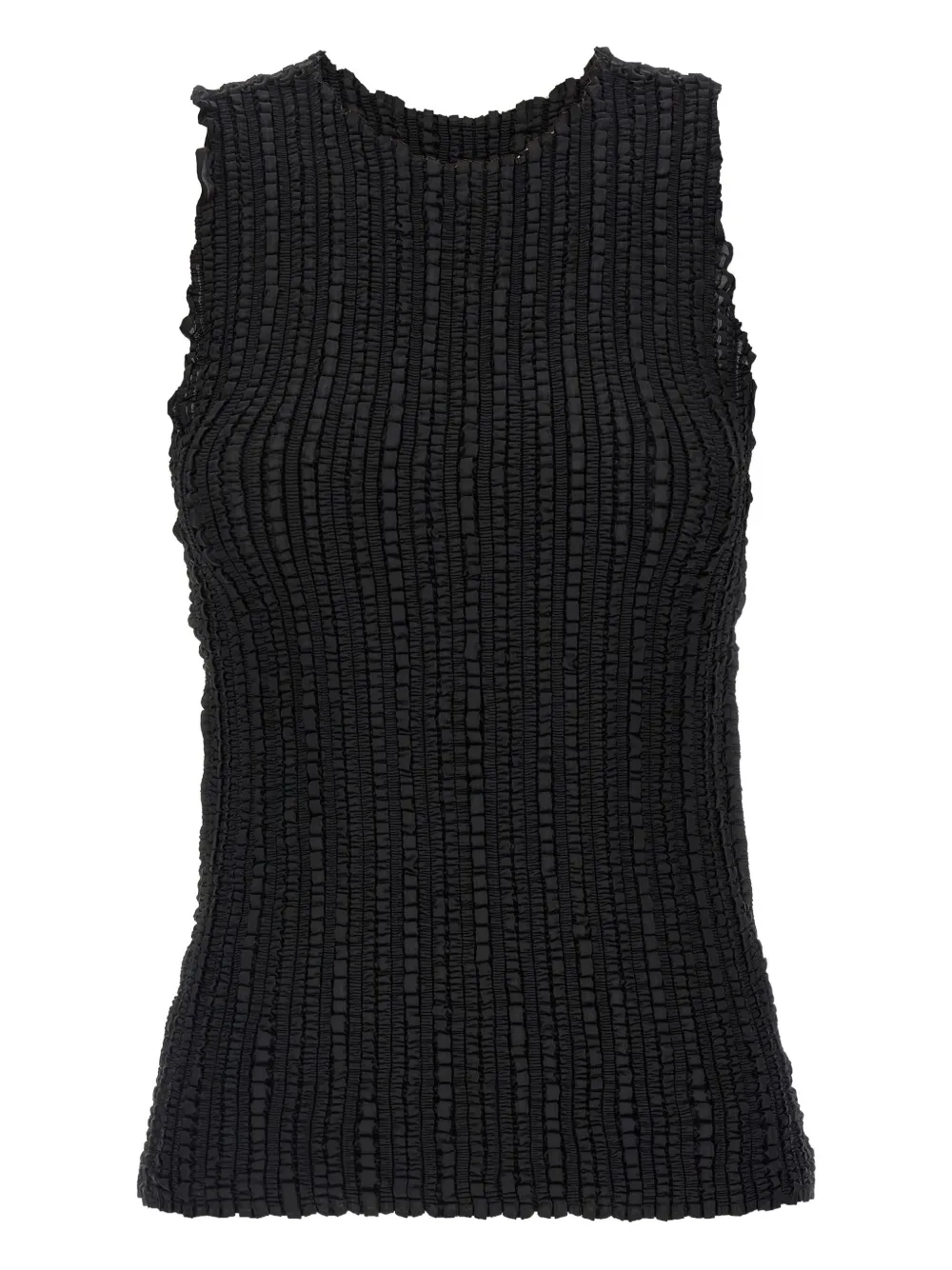 Issey Miyake round-neck tank top - ブラック Issey Miyake round-neck tank top - ブラック