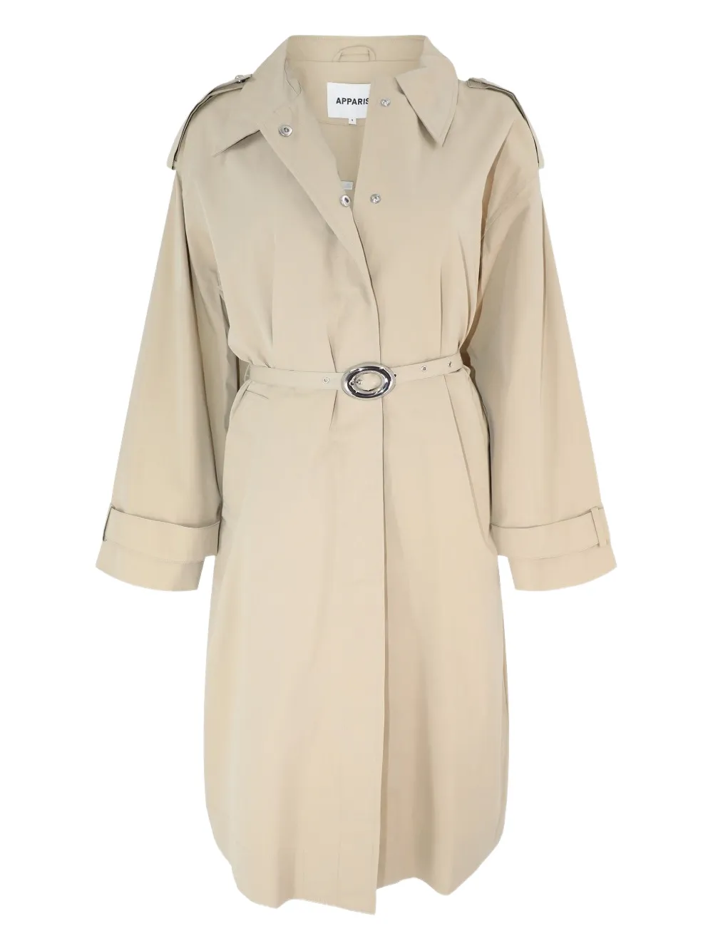 Apparis Ozzy Belted Trench Coat In Neutral