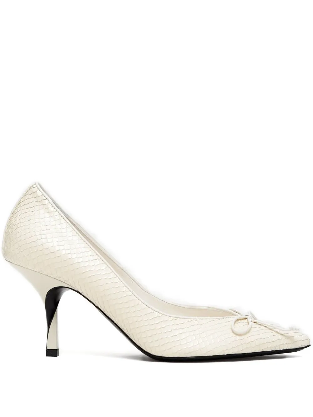 Jacquemus snakeskin bow pumps Neutrals