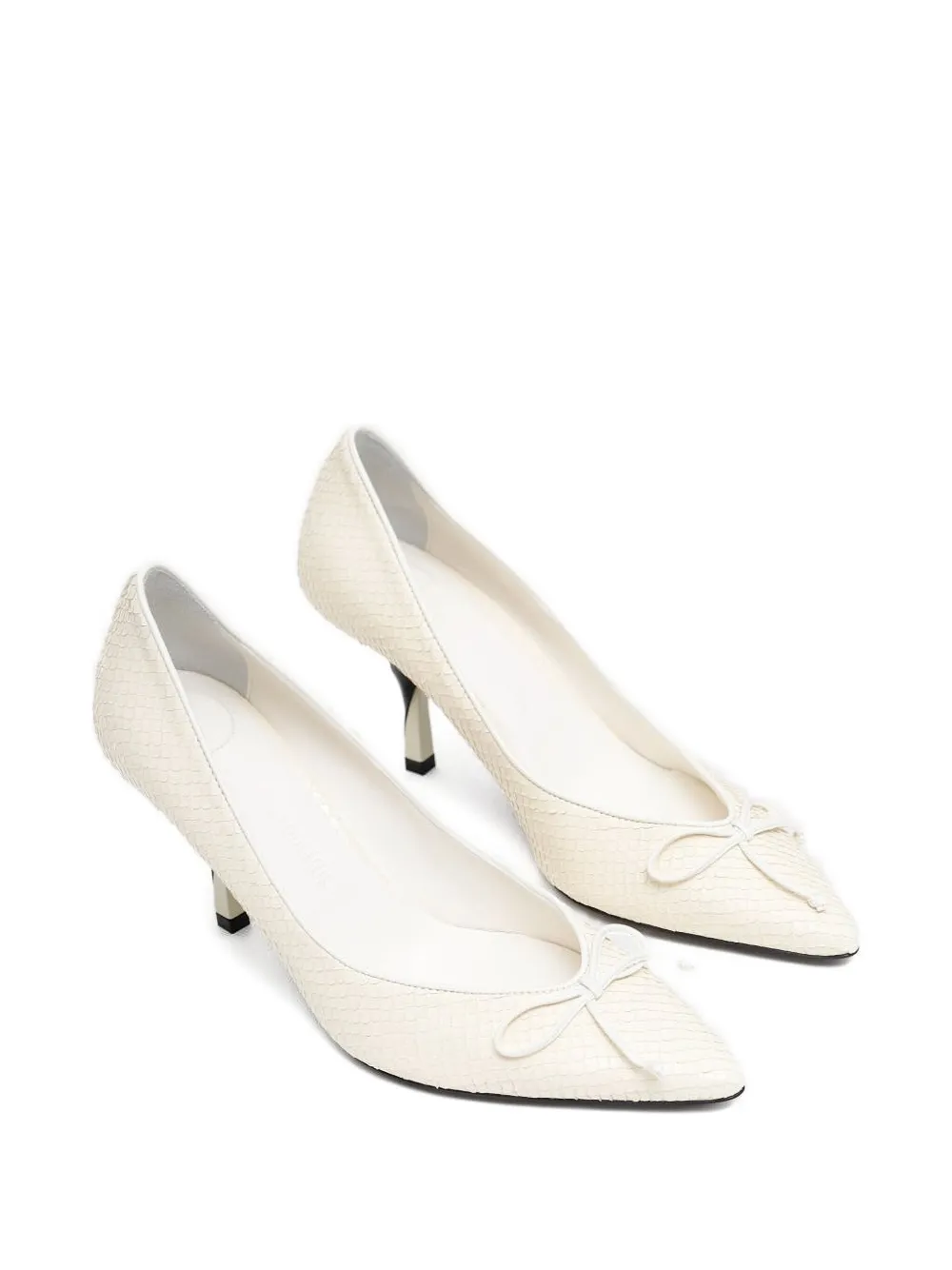 Jacquemus snakeskin bow pumps Neutrals