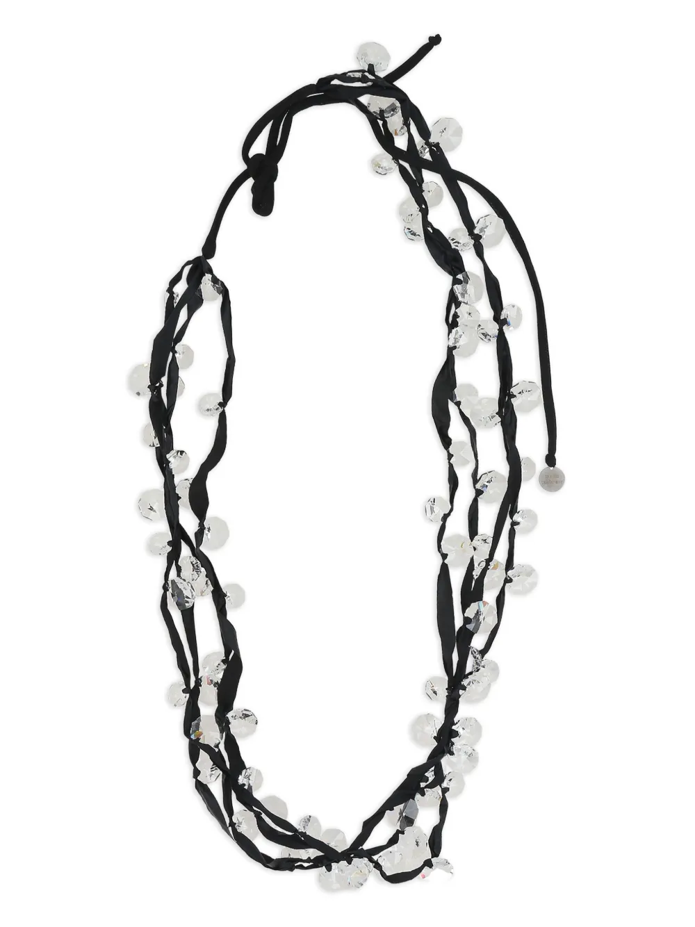 Maria Calderara crystals ribbon necklace - Schwarz