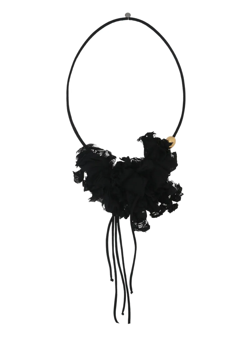 Maria Calderara ruffled necklace - Nero