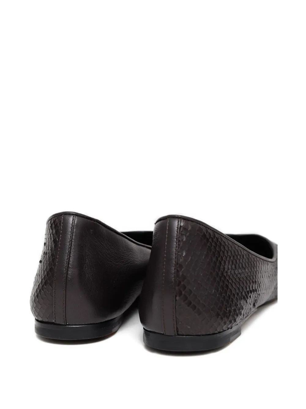 Jacquemus snakeskin leather ballet flats Brown