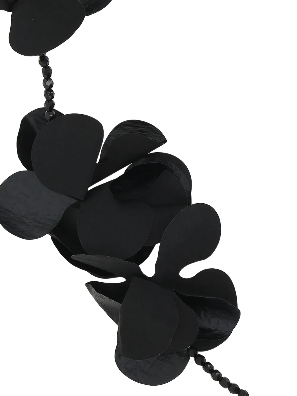 Maria Calderara beaded floral necklace - Zwart