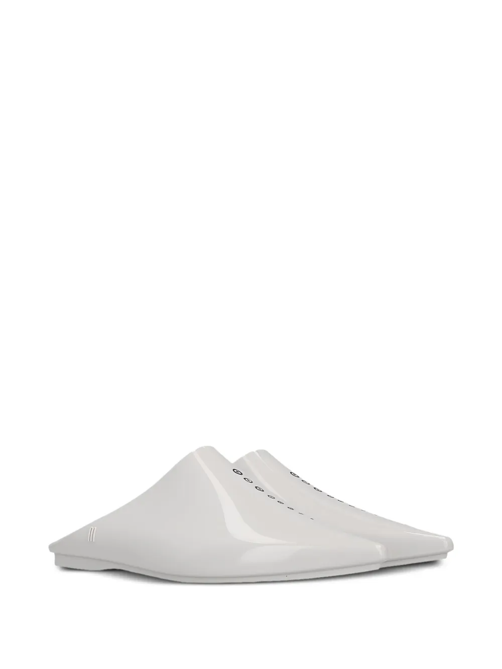 Melissa X 10 Corso Como muiltjes met puntige neus en cirkelprint Wit