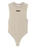 FEAR OF GOD ESSENTIALS sleeveless logo-plaque bodysuit - Grey