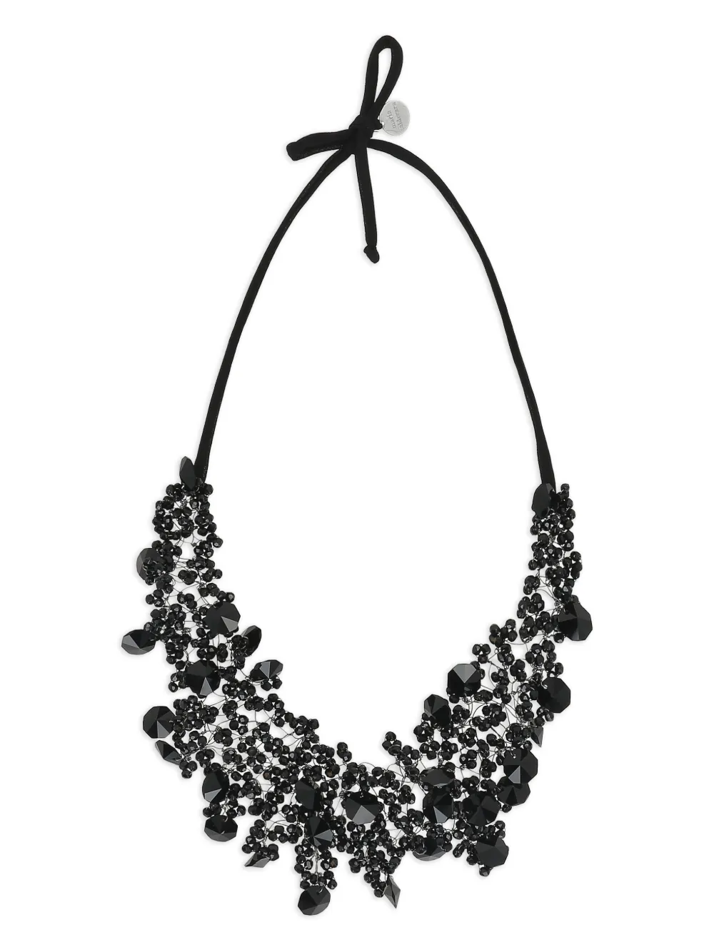 Maria Calderara crystals tie necklace - Nero