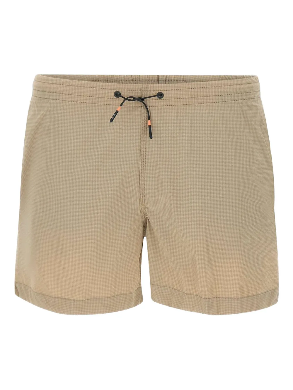 checked swim shorts