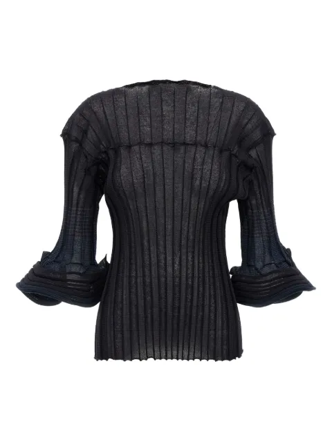Issey Miyake Asagao ribbed bell-sleeve jumper