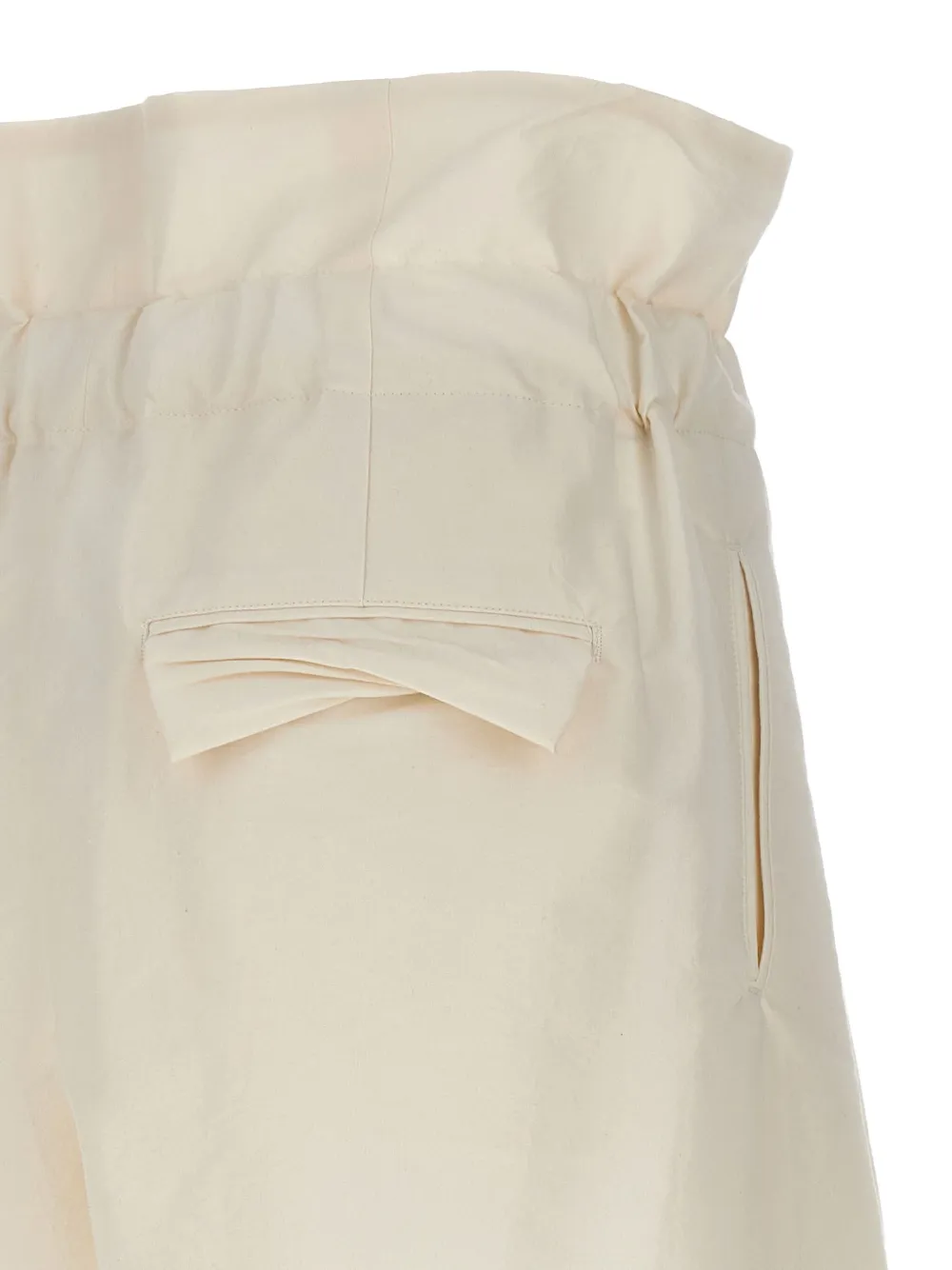  Issey Miyake Elastic-waistband Wrap Trousers - White 