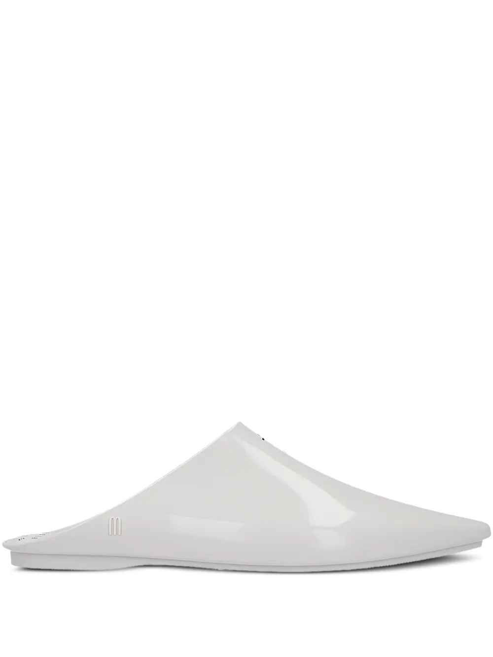 Melissa Smile Print Point-toe Mules In White