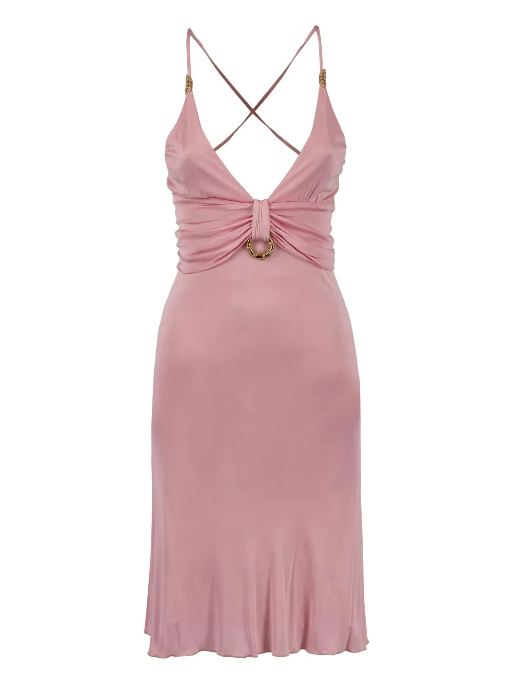 Roberto Cavalli Vintage Pre-owned V-neck gathered dress | Pink | Image 1