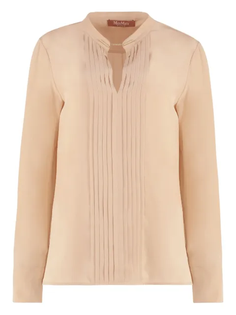Max Mara Rennes pleated rounded-hem shirt