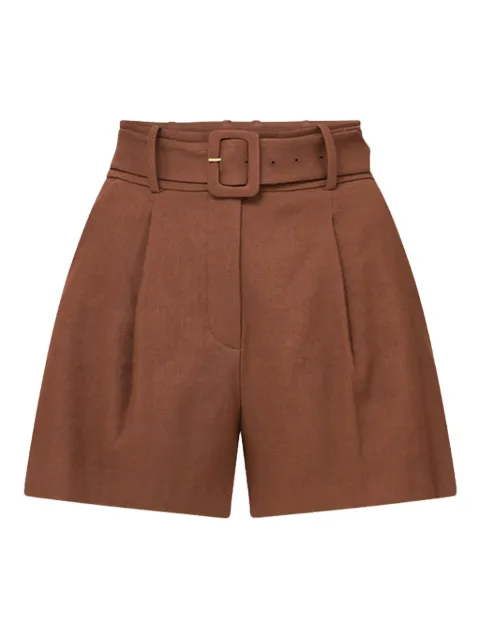 Veronica Beard belted pleat-detail shorts