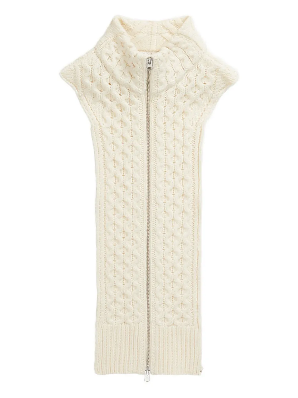 Veronica Beard cable-knit zip-front top Beige