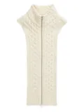 Veronica Beard cable-knit zip-front top - Neutrals