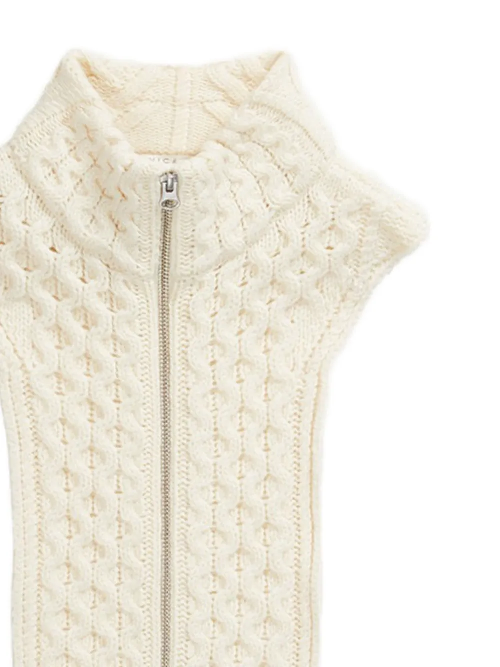 Veronica Beard Kabelgebreide top met rits Beige