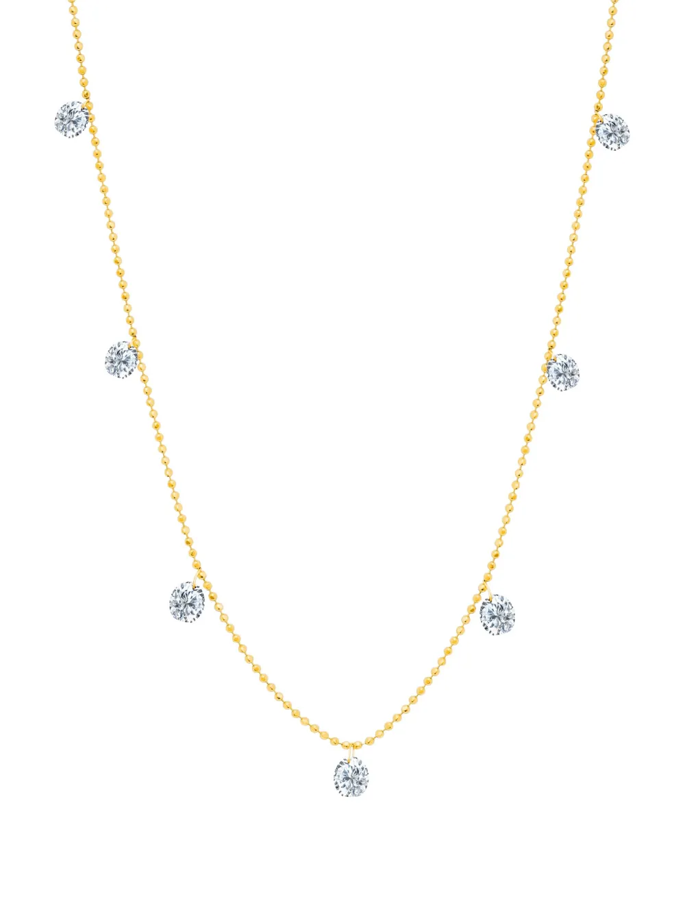 Graziela 18k Yellow Gold Floating Diamond Necklace In Gold