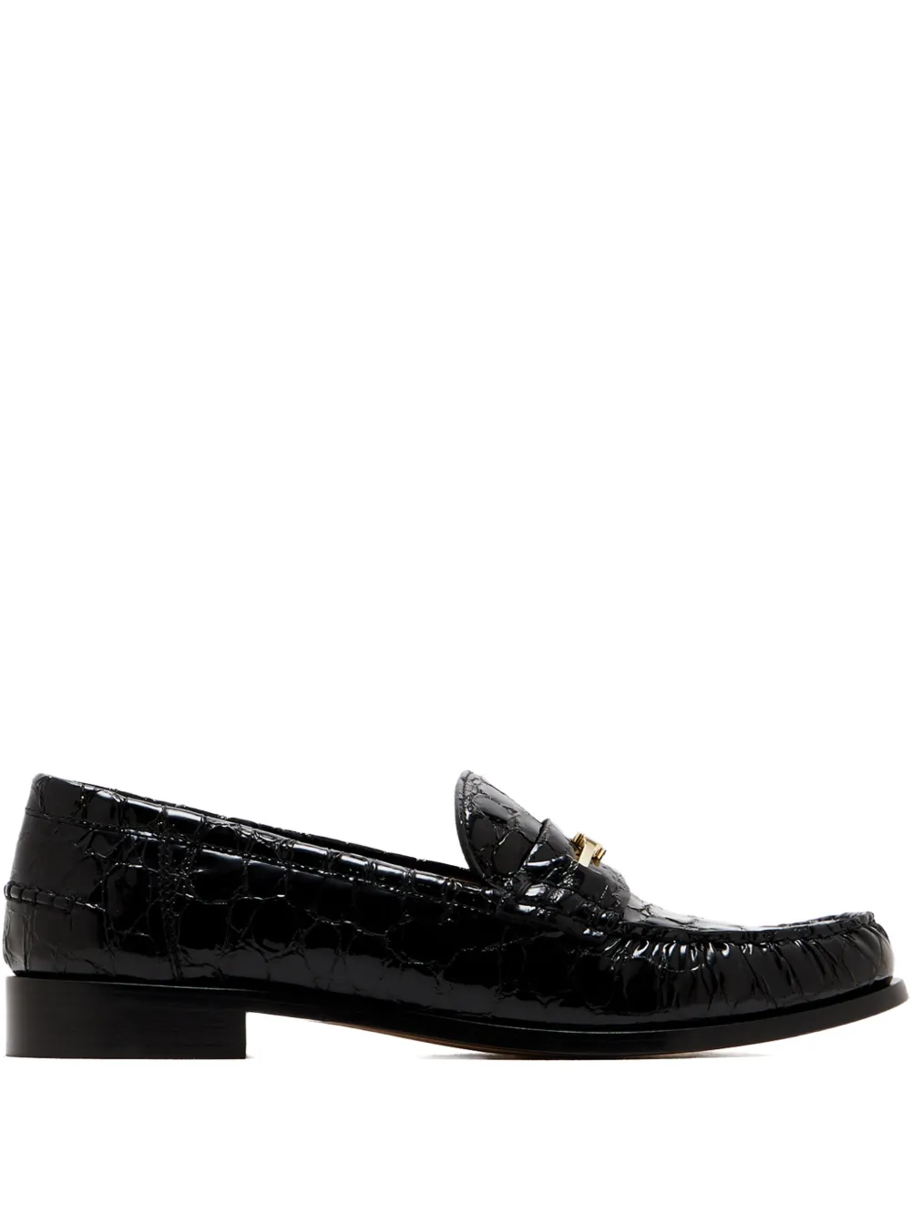 Ferragamo mocasines con efecto de piel de cocodrilo | negro | Image 1