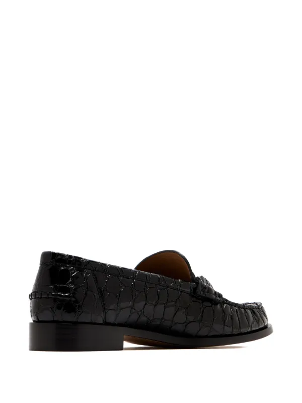 Ferragamo クロコダイルパターン ローファー | ブラック | FARFETCH JP