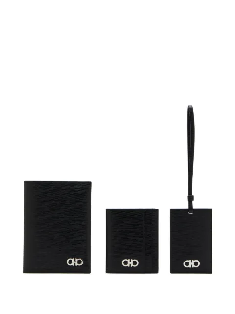 Ferragamo logo leather wallet (set of three)