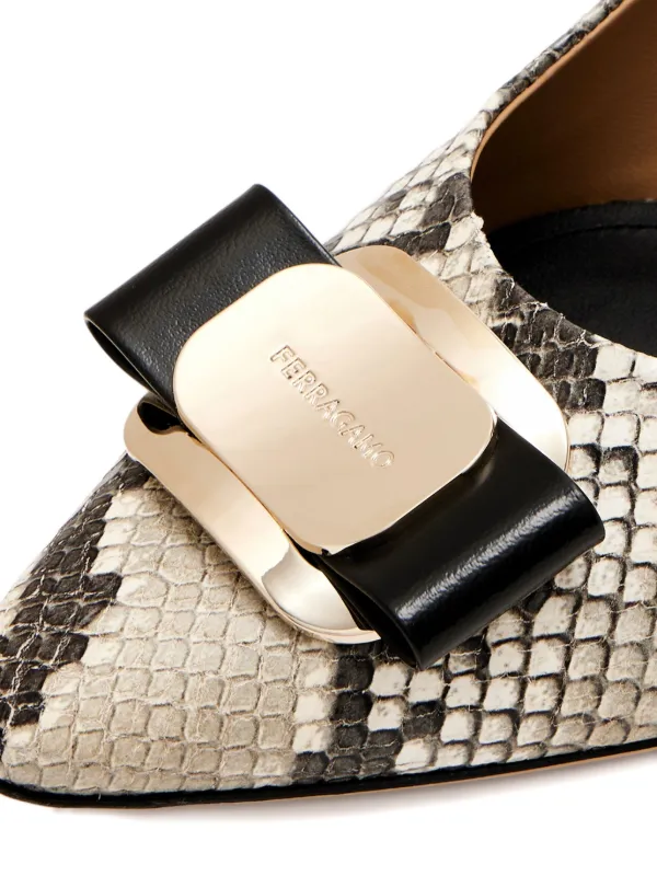 Ferragamo 40mm Zelma Bow Pumps Neutrals FARFETCH KW