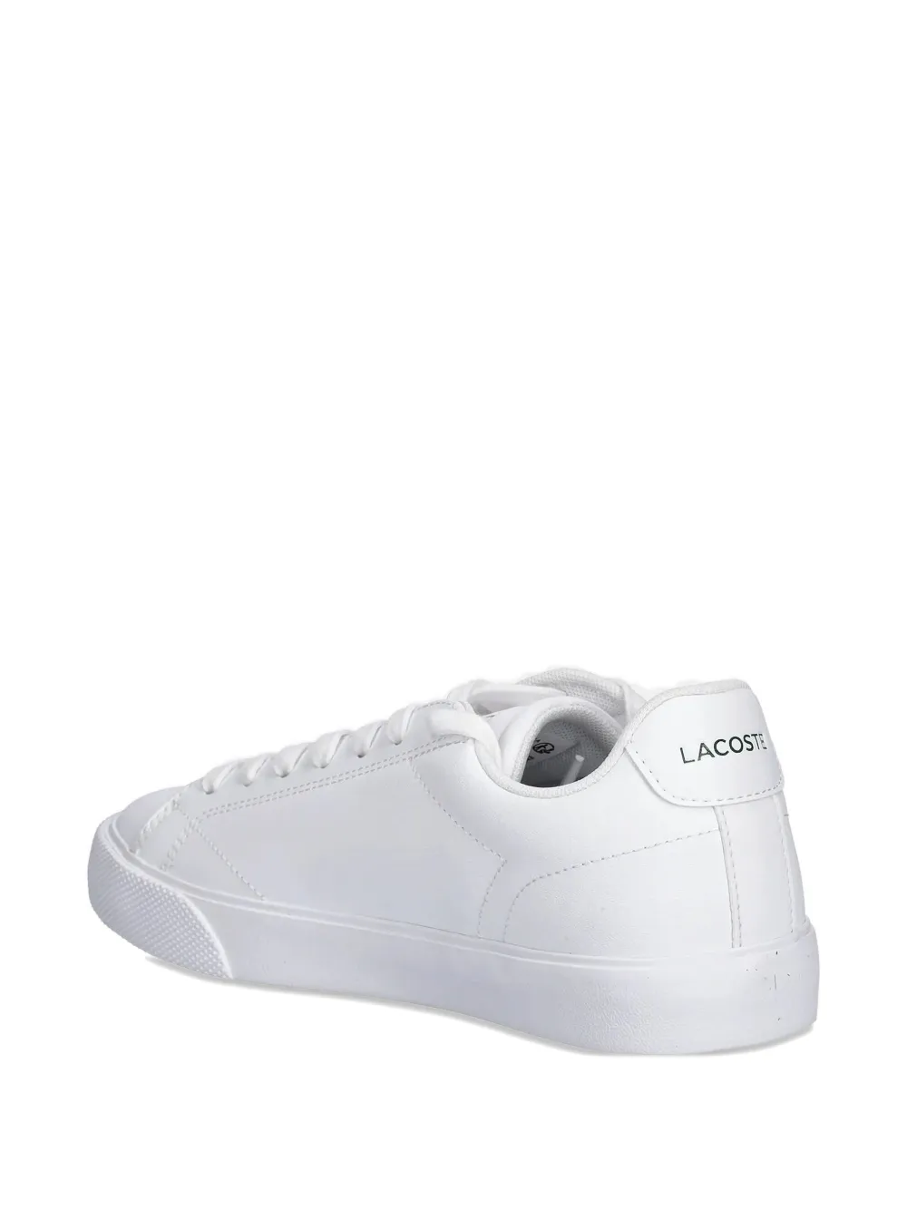 Lacoste Crocodile-embossed Leather Sneakers In White