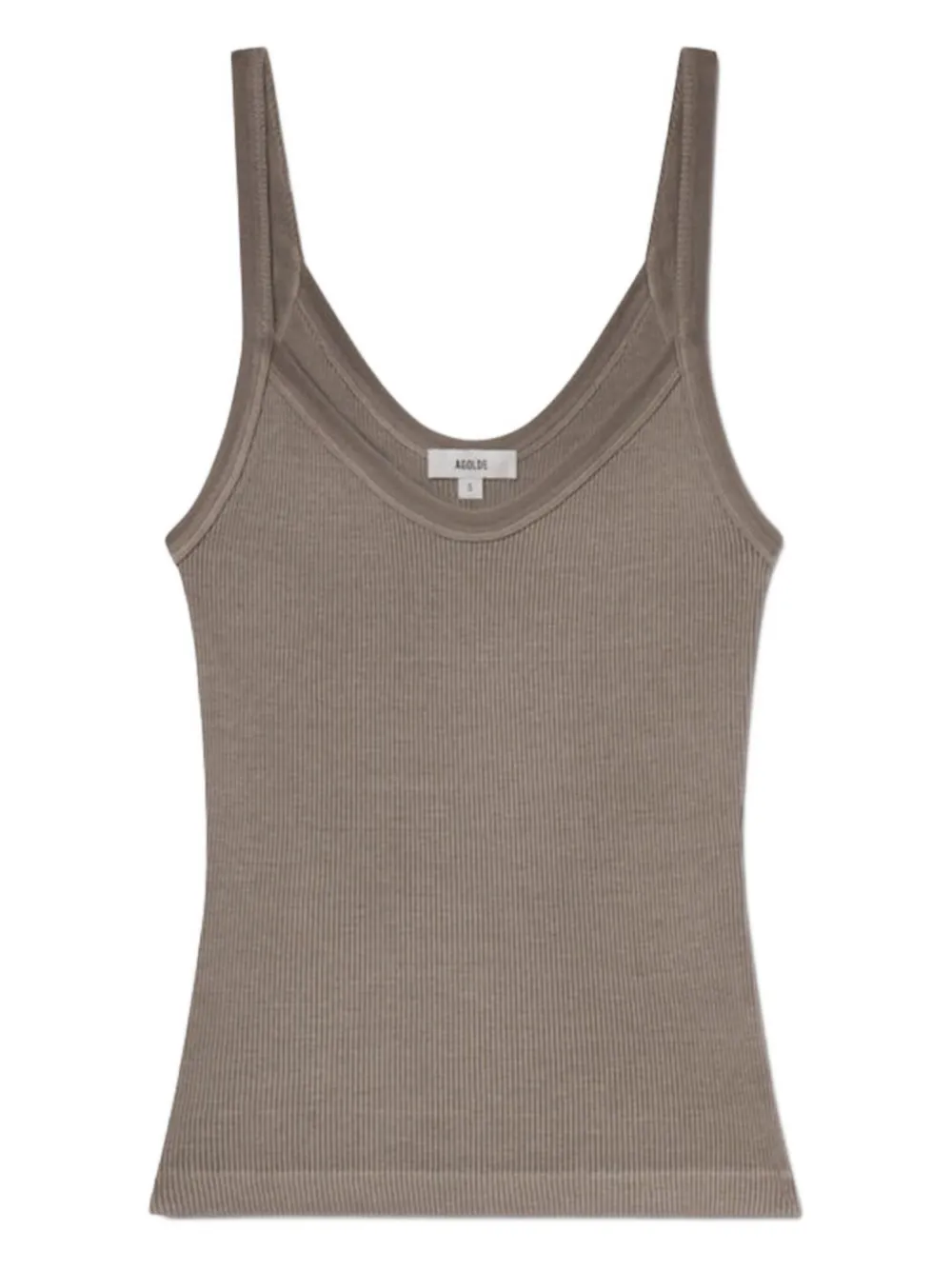 ribbed V-neck tank top