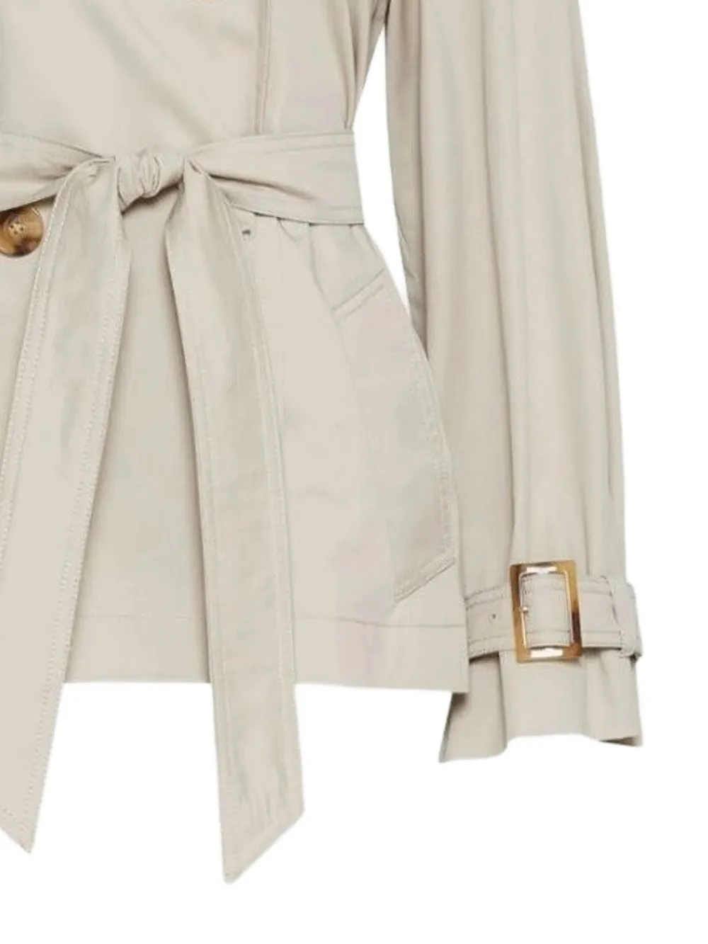 Marella double-breasted belted jacket Beige