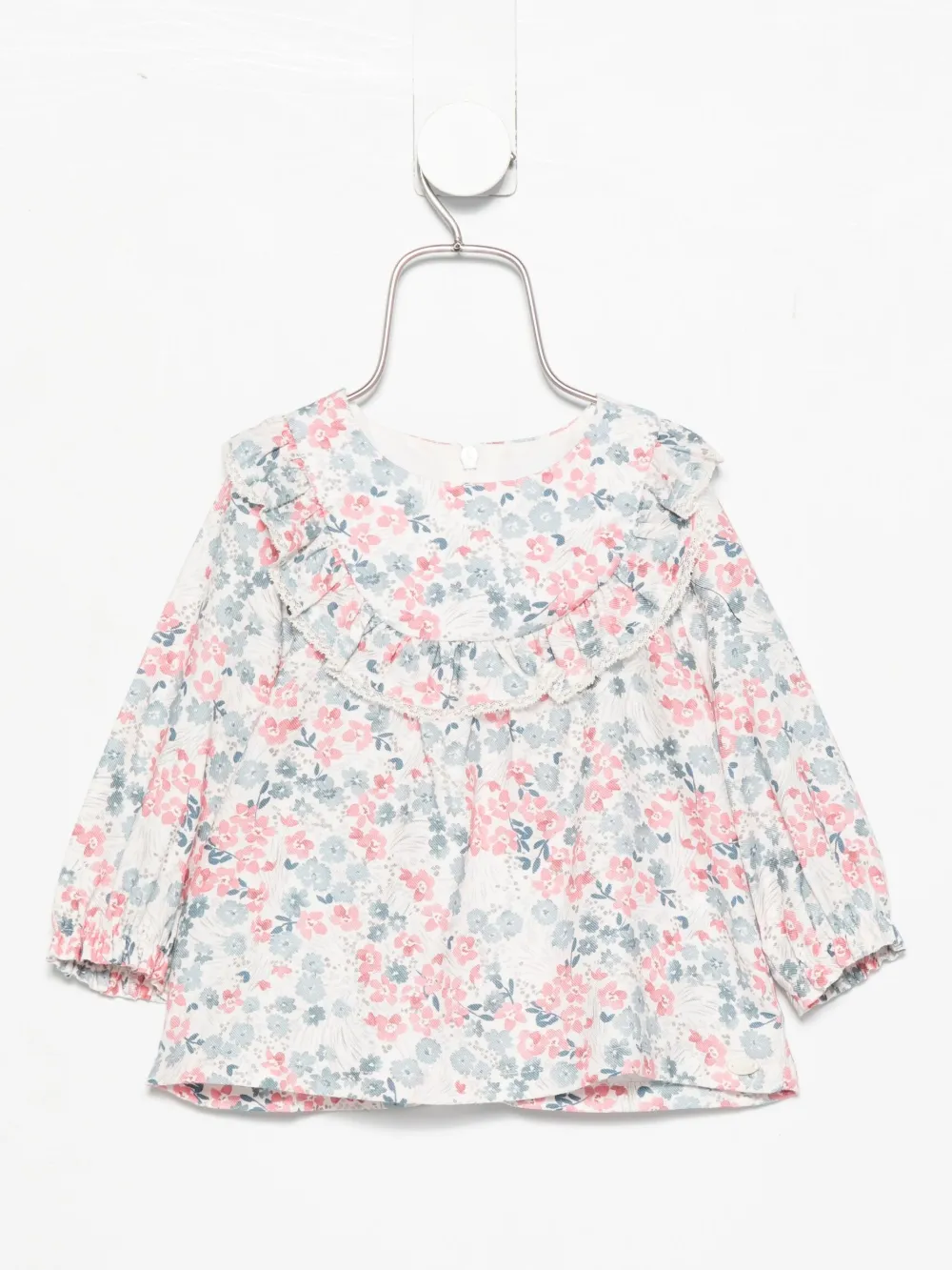 Tartine Et Chocolat floral-print ruffled top Blauw