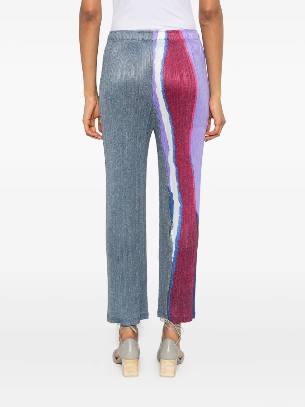 Pleats Please Issey Miyake Geplooide broek Blauw