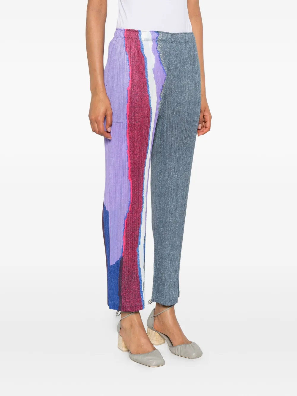 Pleats Please Issey Miyake Geplooide broek Blauw