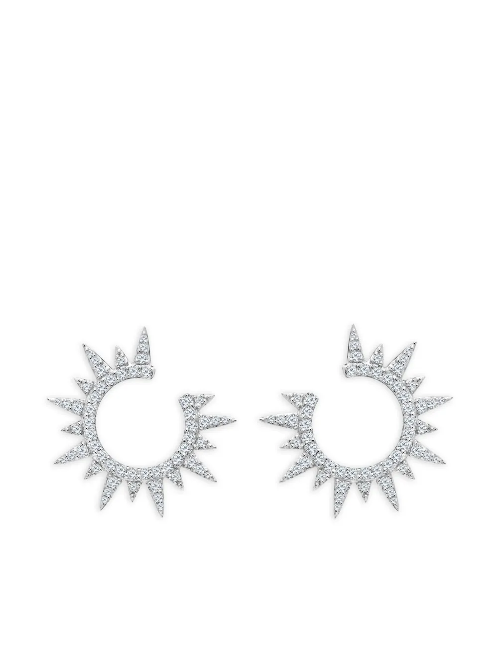 graziela 18K white gold Starburst diamond earrings | Silver | Image 1