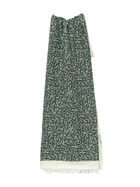 Lacoste crocodile-print fringed scarf