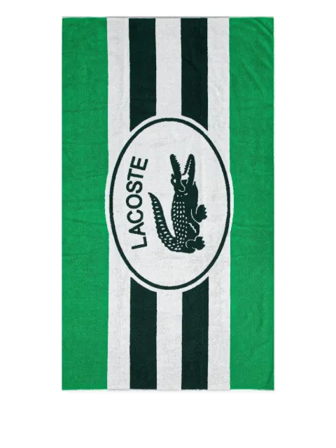 Lacoste crocodile-logo striped towel